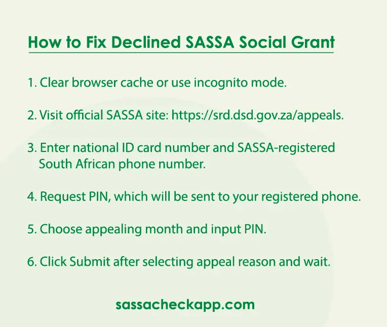 fix declined sassa grant