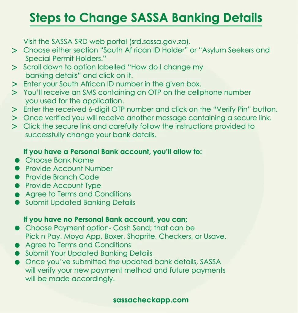 guide to change banking details