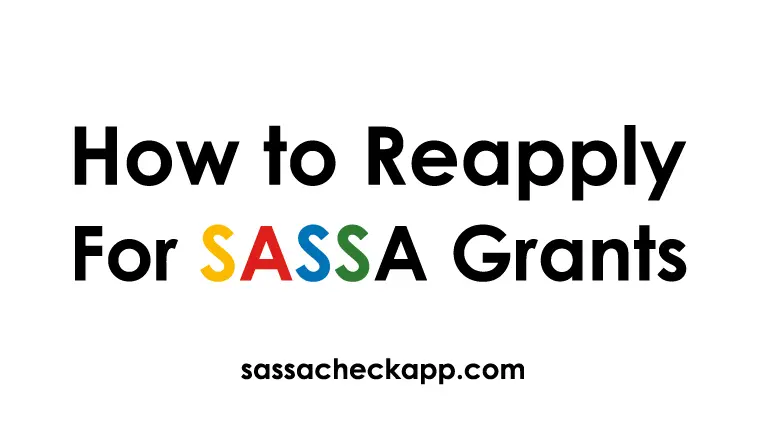 SASSA Reapplication | How to Reapply for SASSA
