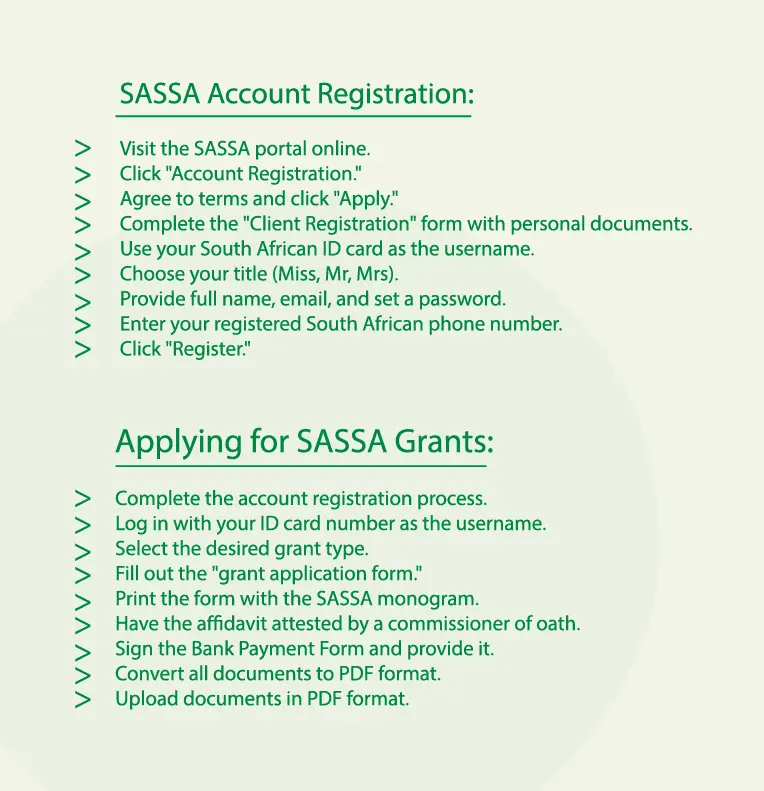 sassa application process steps