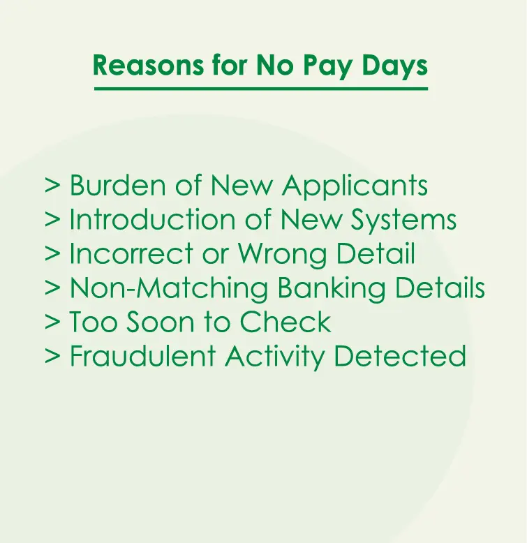 reasons for approved sassa but no pay days