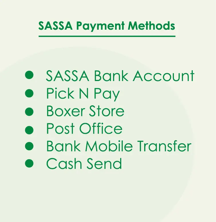 sassa approved payment methods