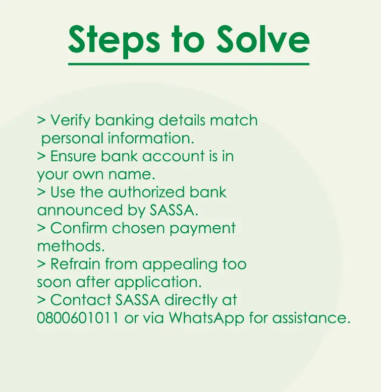 steps to solve approved sassa but no pay days