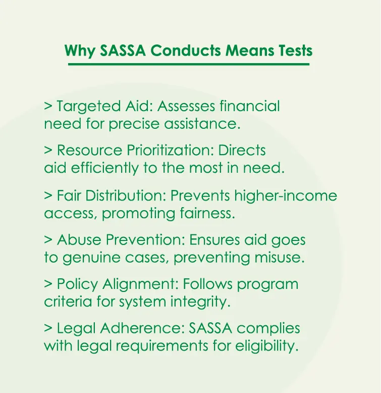 why sassa conducts means test