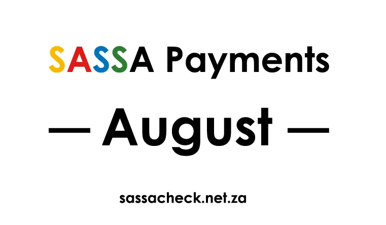 sassa payment for august