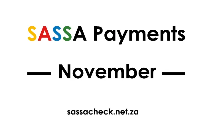 SASSA Payment Dates for November 2024