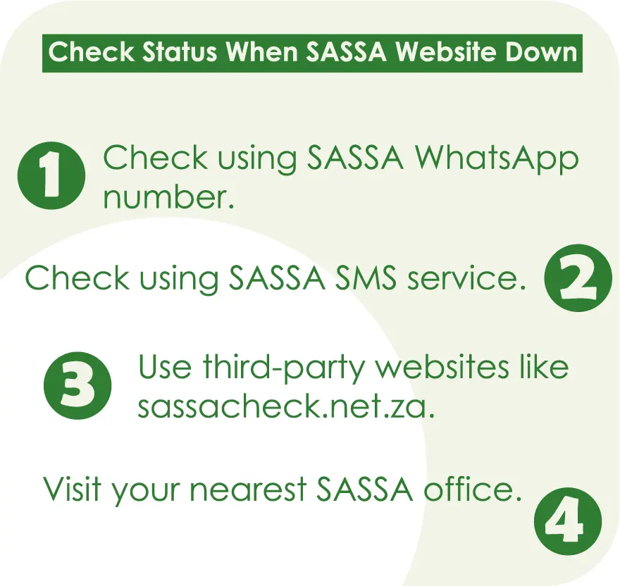 check status when sassa website down