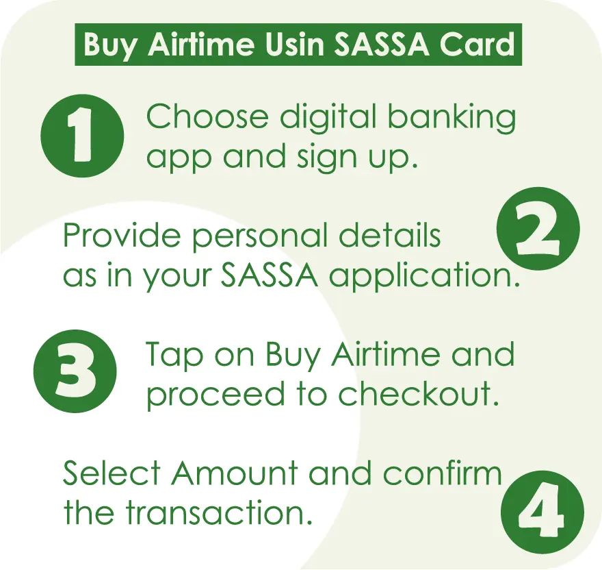 steps to buy airtime with sassa card