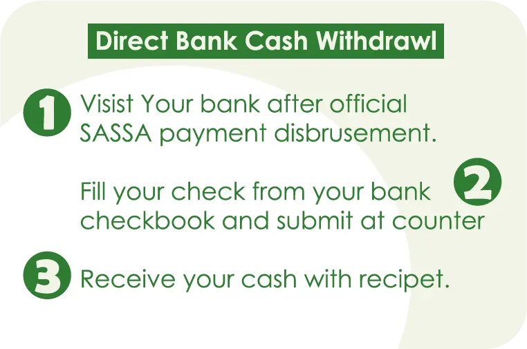 withdraw using direct payment to bank account