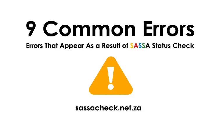 common sassa status errors