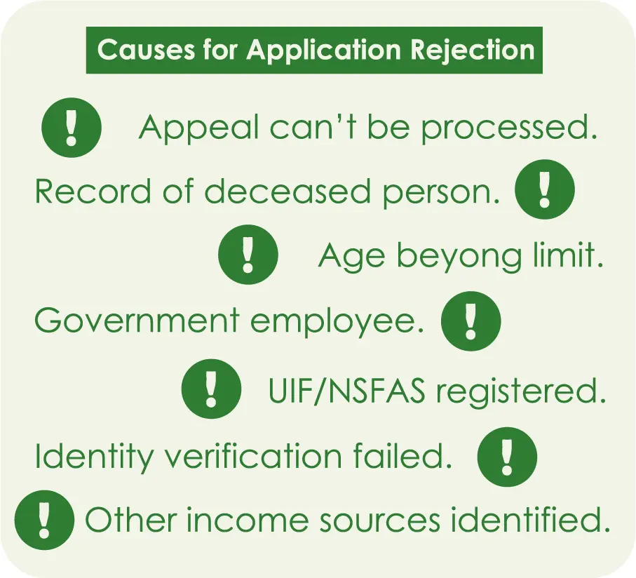 application rejection causes
