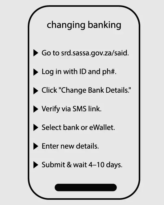 sassa banking details update
